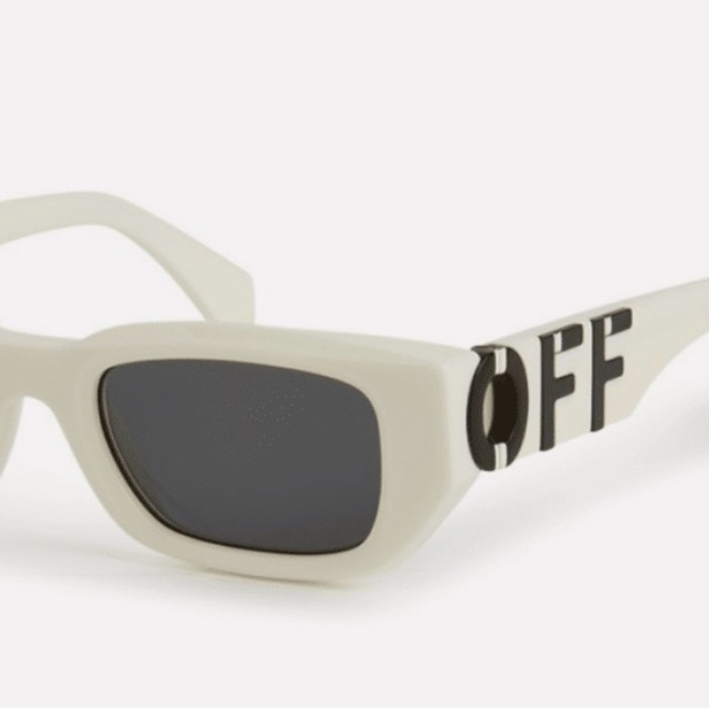 Off-White Ivory Sunglasses with Black Accents